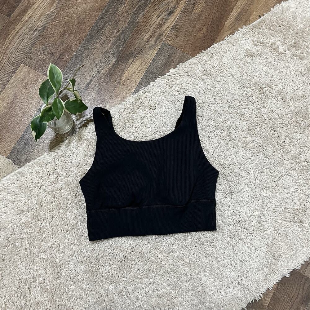 Offline by Aerie Medium Black Ribbed Most Support Cardio Compression Sport Bra